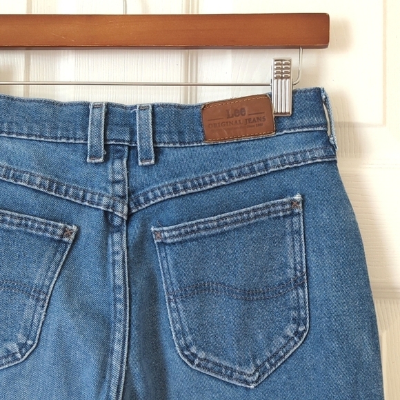 Lee 90's Vintage Slim High Rise Medium Wash Tapered Leg Denim Mom Jeans Blue 8 - Picture 12 of 14